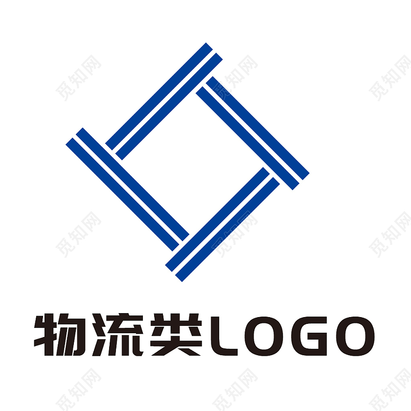 蓝色简约风物流行业创意logo设计物流logo