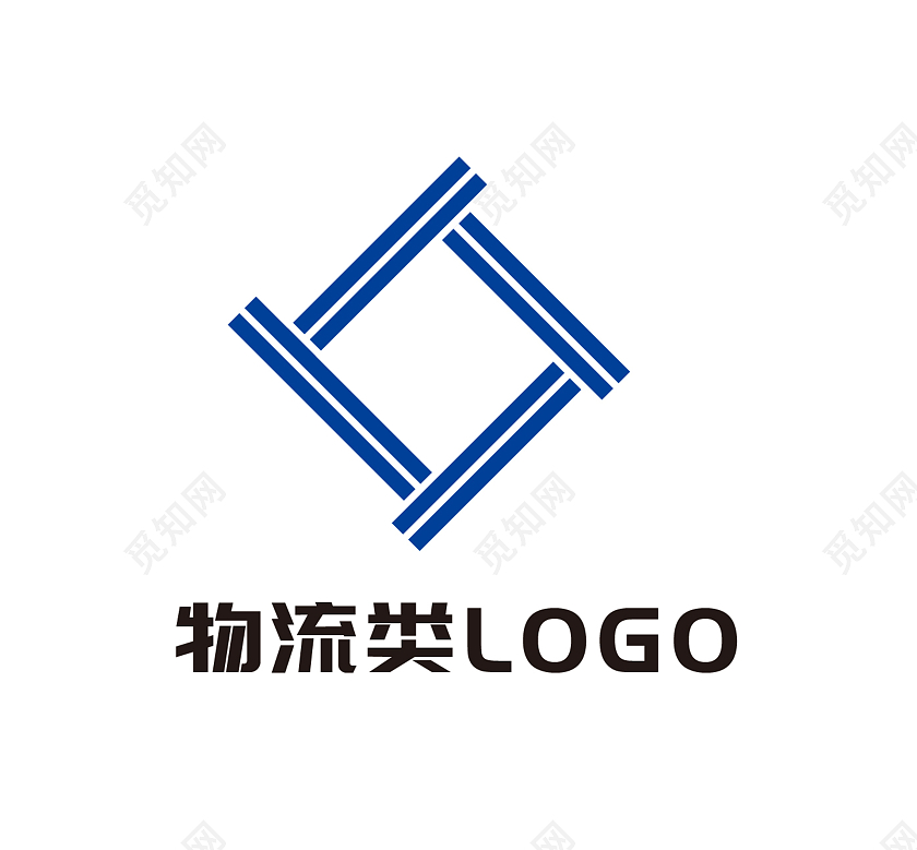 蓝色简约风物流行业创意logo设计物流logo