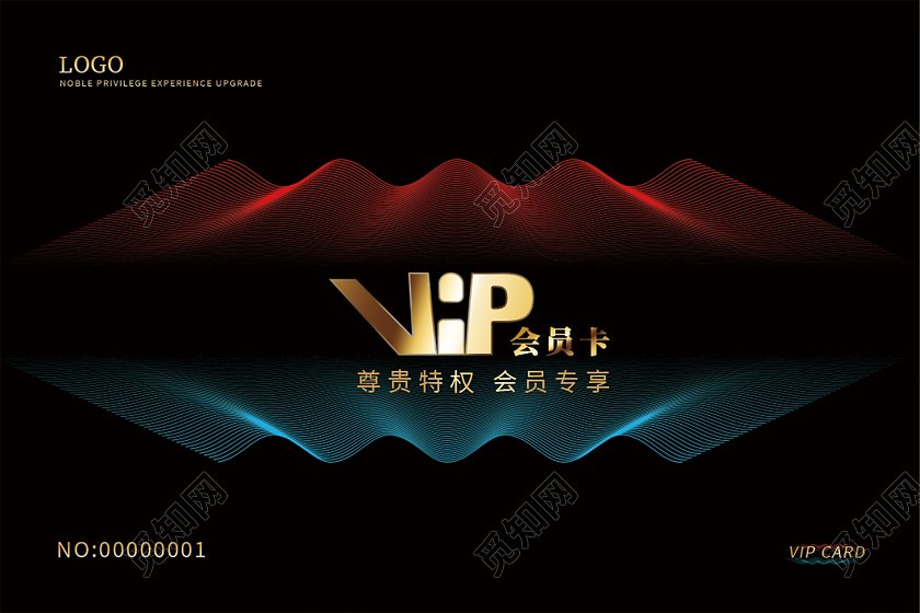 黑色几何线性渐变科技感质感横版会员卡质感会员卡