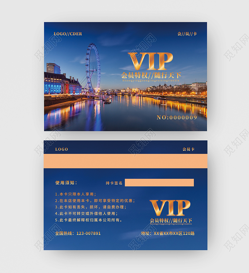 实景图简约环游精品VIP优惠会员卡旅游会员卡