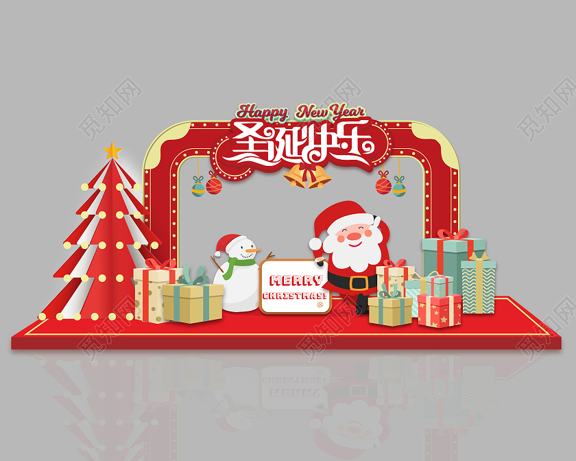 2022圣诞快乐圣诞老人雪人门型架美陈圣诞美陈