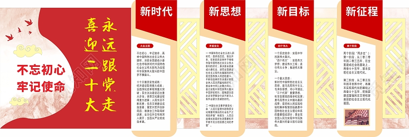 大气红色简约风格喜迎二十大党建文化墙党的二十大