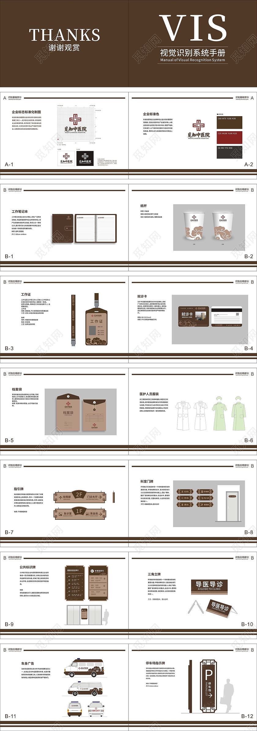 褐色大气简约VI手册中医院医疗VI手册