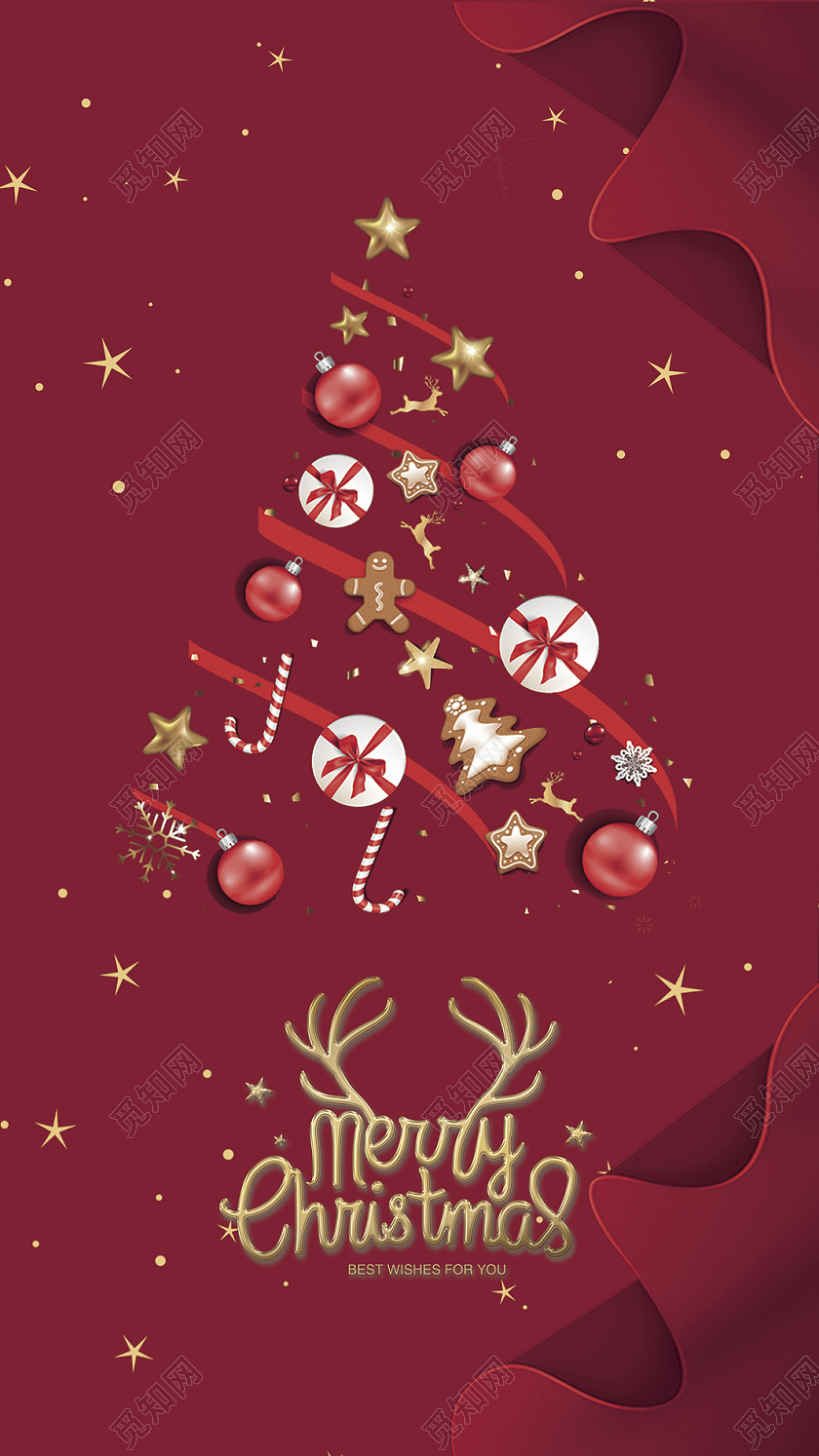 红色简约圣诞节狂欢圣诞节贺卡圣诞英文贺卡