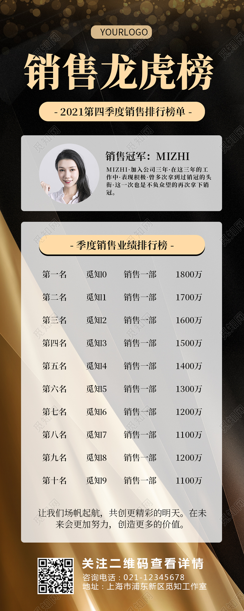 黑金简约大气商务销售龙虎榜龙虎榜长图