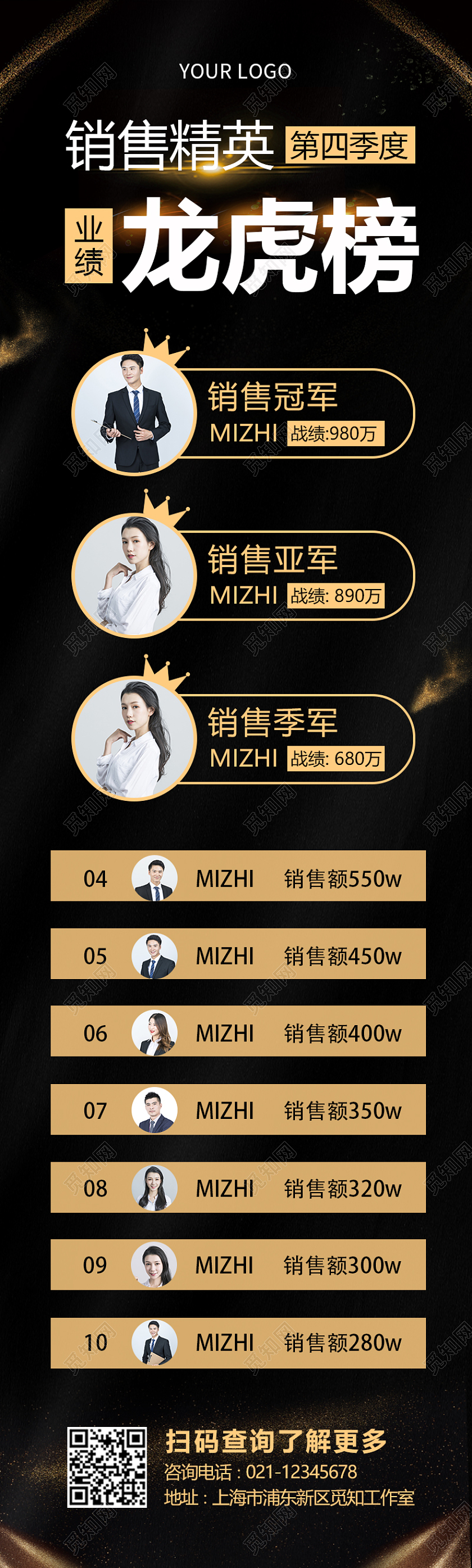 黑金大气商务简约销售精英龙虎榜龙虎榜长图