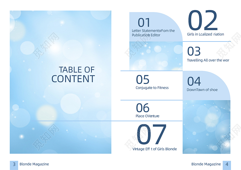 蓝色简约风旅游宣传画册整套设计