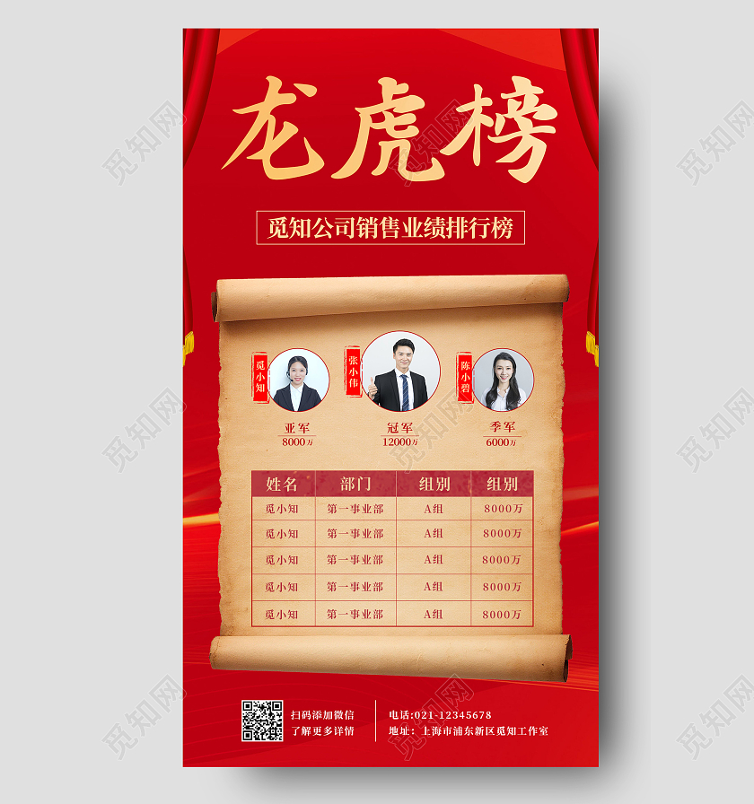 红色简约龙虎榜龙虎榜手机文案海报