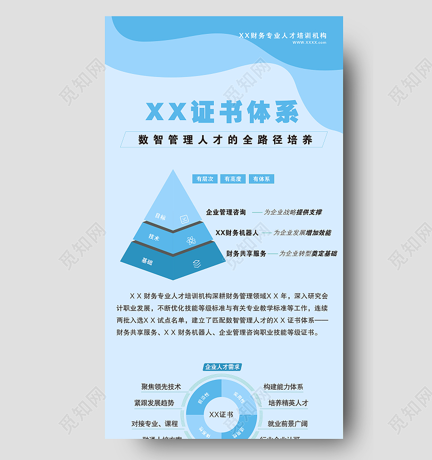 蓝色简约时尚大气财务公司培训海报财务培训