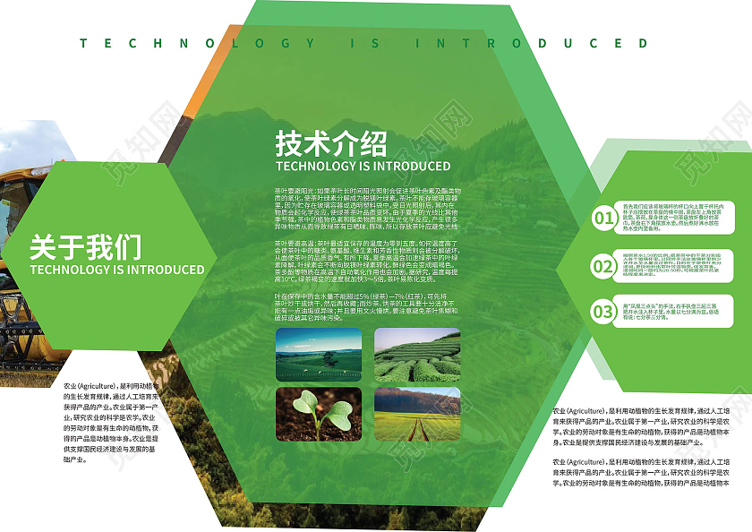绿色创意简洁科技农业公司宣传三折页设计农业三折页