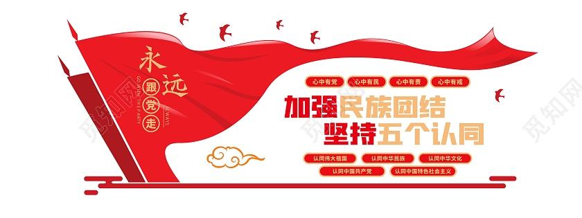 红色简约时尚大气企业党建墙宣传栏党建红色文化墙