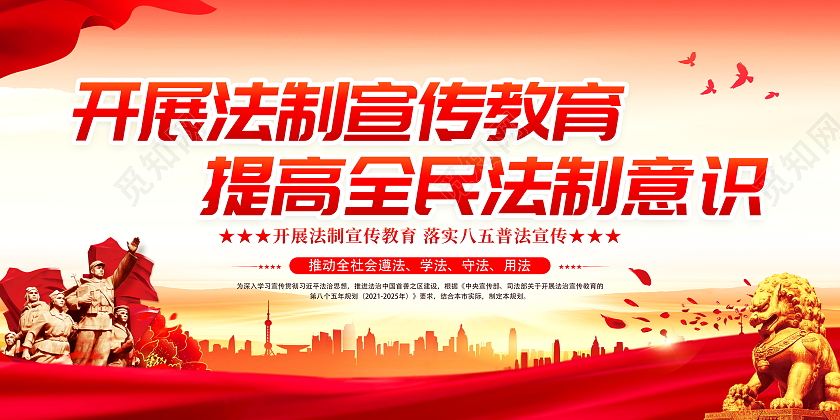 时尚大气八五普法党建党政党课宣传展板八五普法展板