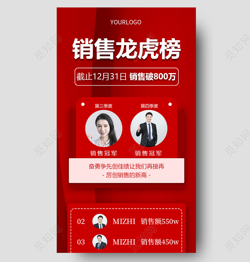 红色简约大气喜庆商务销售龙虎榜龙虎榜长图