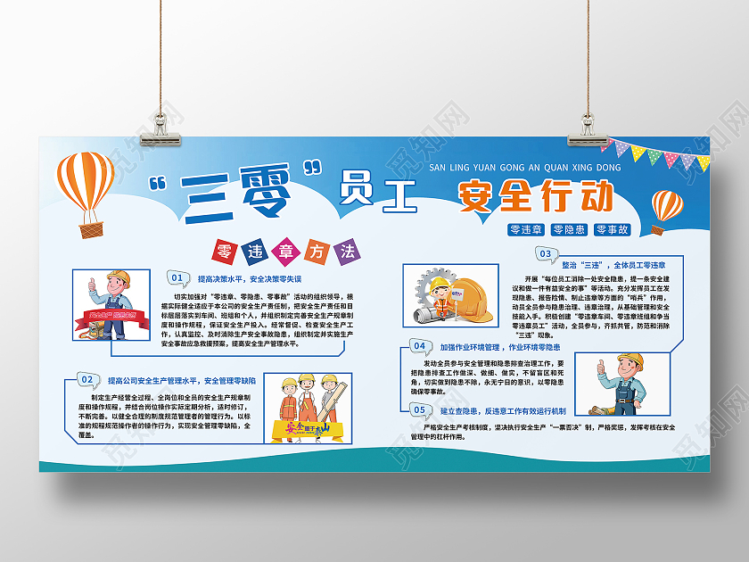 三零员工安全行动隐患排除制度展板设计三零创建