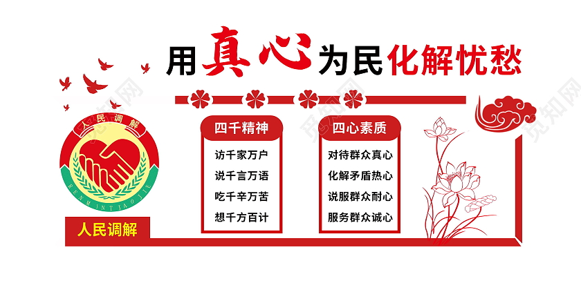 人民调解文化墙为人民化解纠纷促稳定依法调节设计