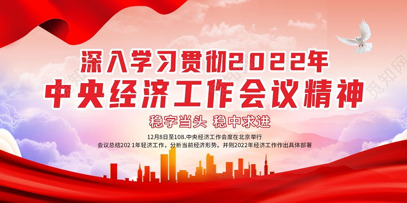 红色大气深入学习贯彻2022年中央经济工作会议精神