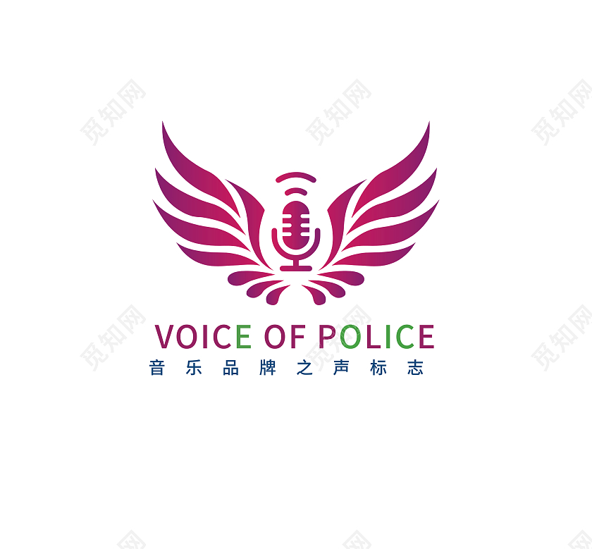 音乐标志麦克风音符LOGO音乐LOGO标志设计音乐logo