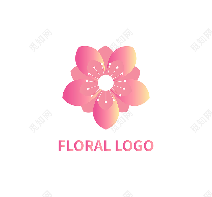 花标志花朵标志logo模板设计花logo