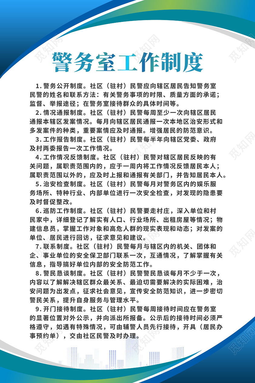 警务室岗位工作职责警务室管理制度模板设计