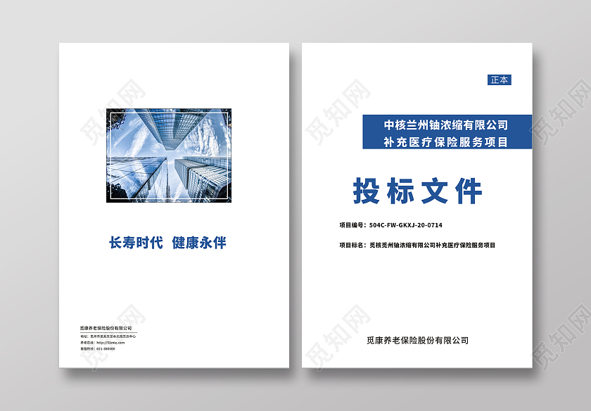 白色大气简约投标文件封面图正本