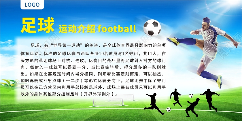 绿色简约大气校园足球文化展板