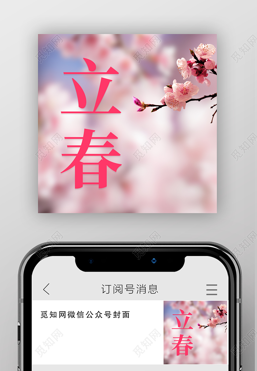 粉色实景立春次图微信公众号次图