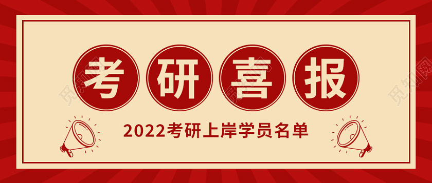 红色复古考研喜报首图微信公众号首图