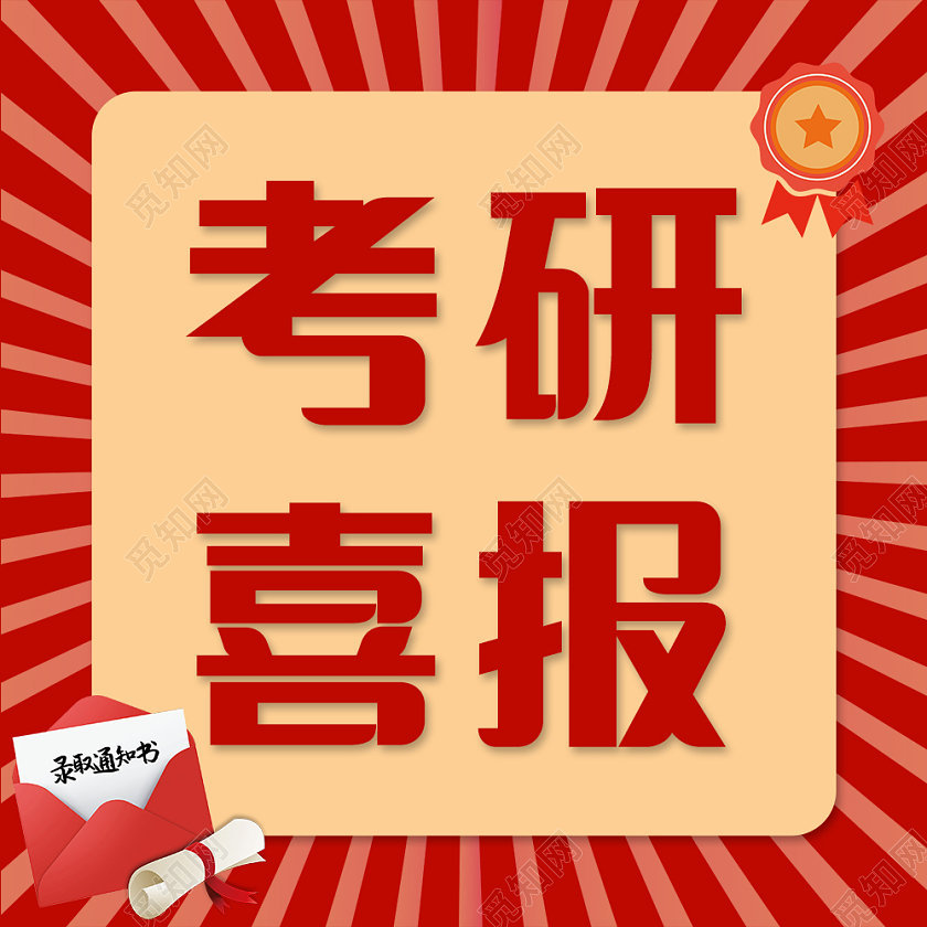 红色简约卡通考研喜报次图微信公众号次图