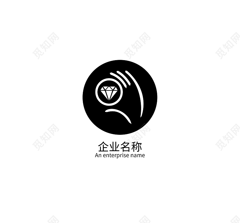 手LOGO手标志标识模板设计爱心LOGO手logo