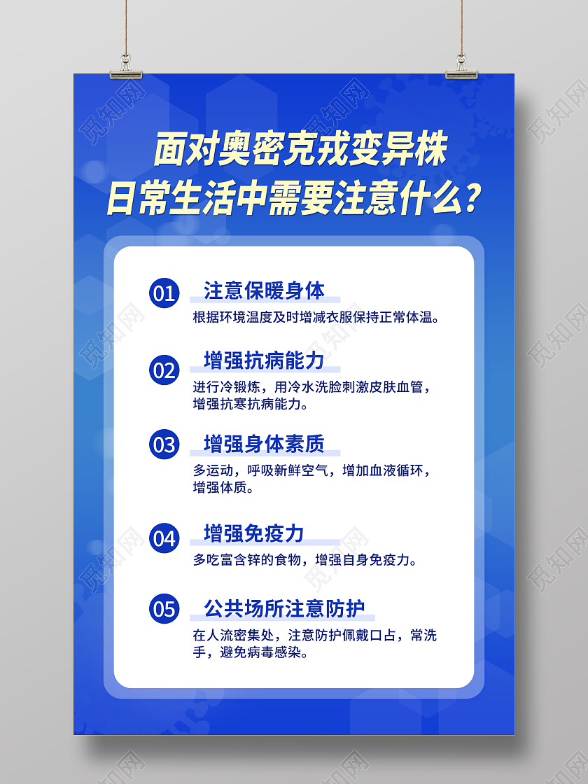 蓝色渐变卡通创意简约奥密克戎海报
