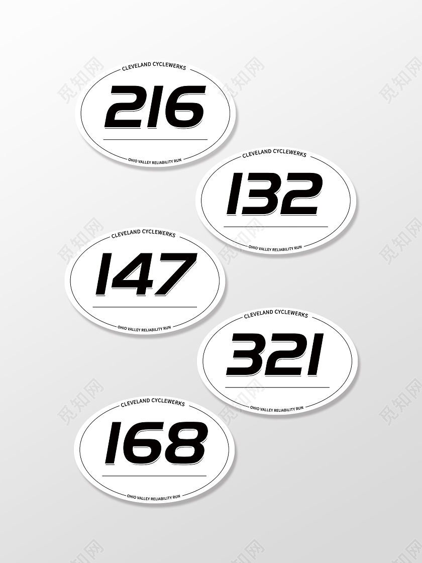 白色简约号码牌标识