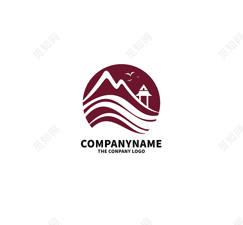 山标志山水LOGO标志标识模板设计山logo