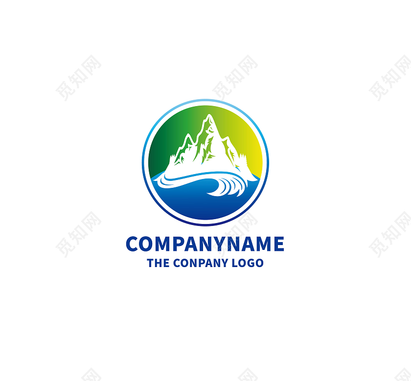 山标志山水LOGO标志标识模板设计山logo