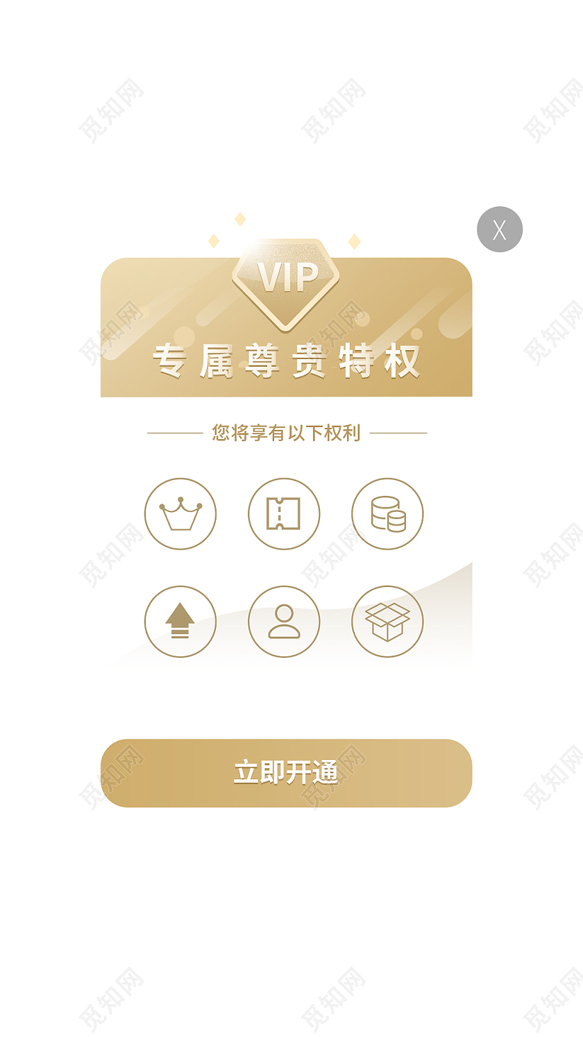 简约专属尊贵特权电商淘宝天猫京东vip弹窗活动促销弹窗