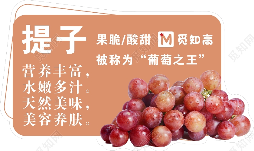 橙色温馨简约提子标识牌提子宣传牌