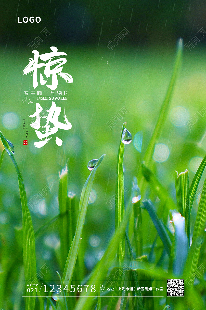 清新二十四节气惊蛰海报惊蛰二十四节气