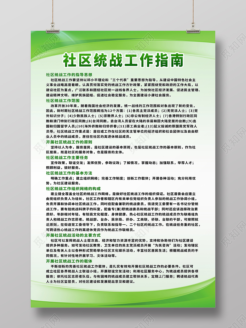 社区统战工作制度海报模板设计统战制度牌