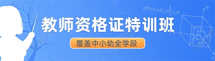 蓝色简约教师资格证特训班banner教师资格证banner