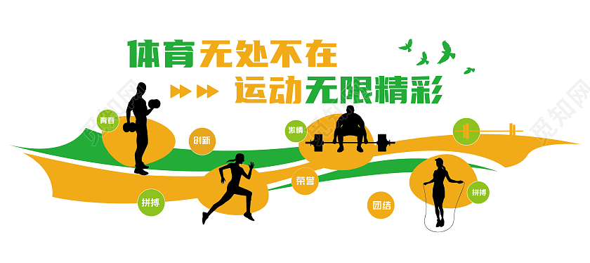 健身房体育无处不在运动无限精彩健身文化墙健身套图