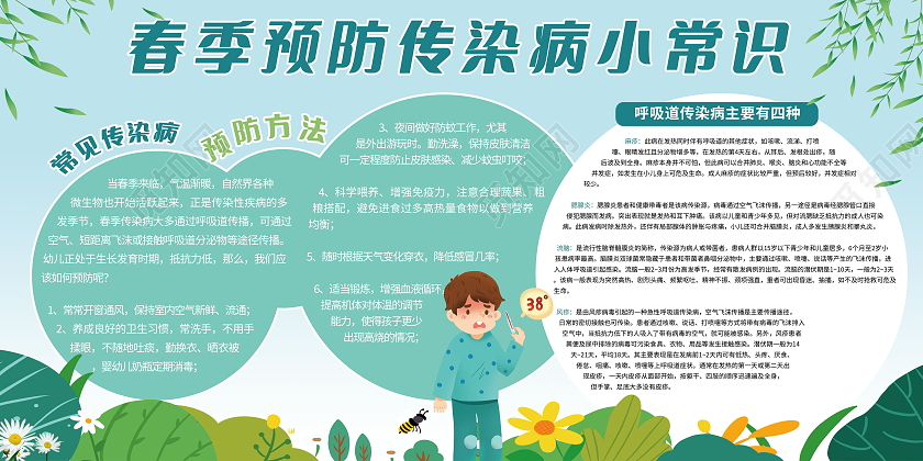幼儿园春季传染病预防措施展板设计