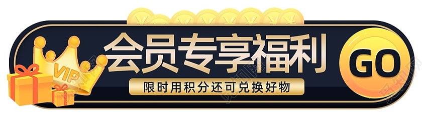 黑色简约会员专享福利弹窗会员享福利banner