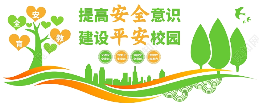 建设平安校园提高安全意识文化墙平安社区
