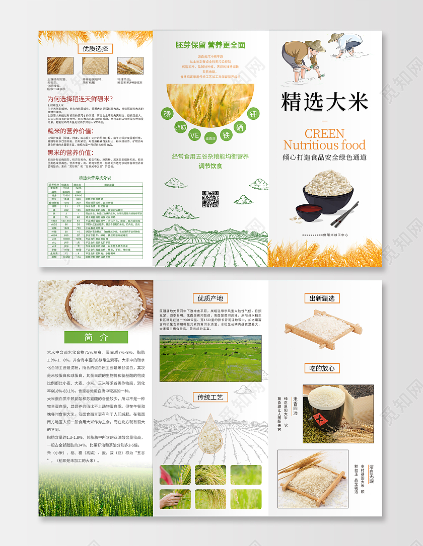 简约清新大气时尚大米折页设计