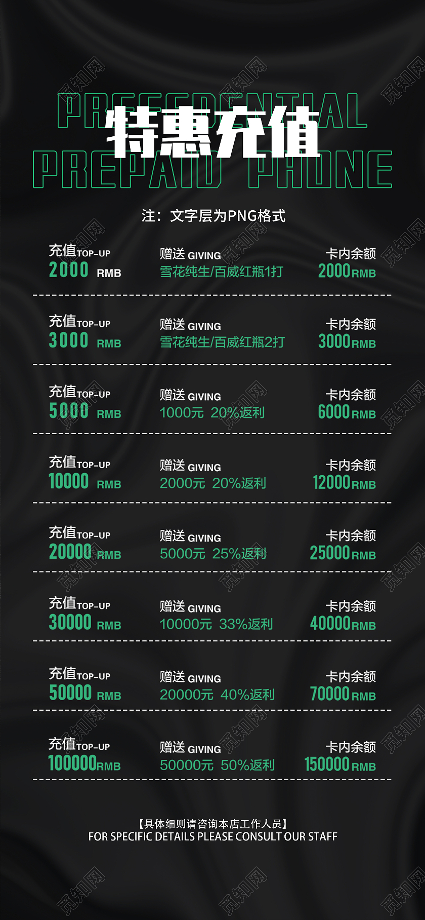 黑色时尚酒吧会员特惠充值促销活动UI手机长图海报酒吧充值