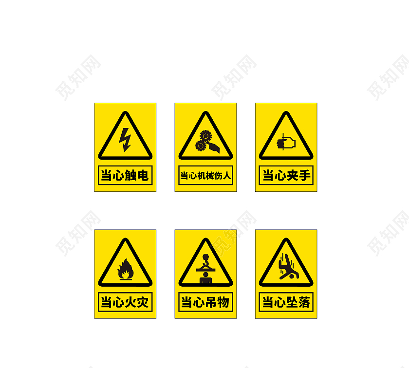 黄色简约风安全警示牌温馨提示标识当心爆炸
