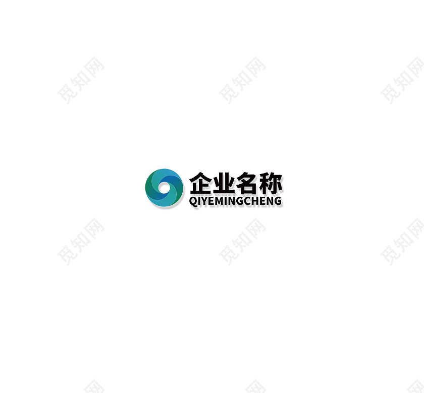 蓝绿色渐变简约风企业logo标识标志设计
