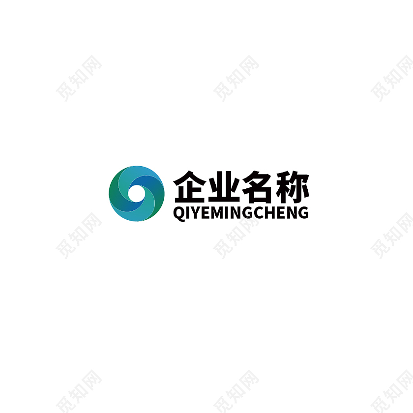 蓝绿色渐变简约风企业logo标识标志设计