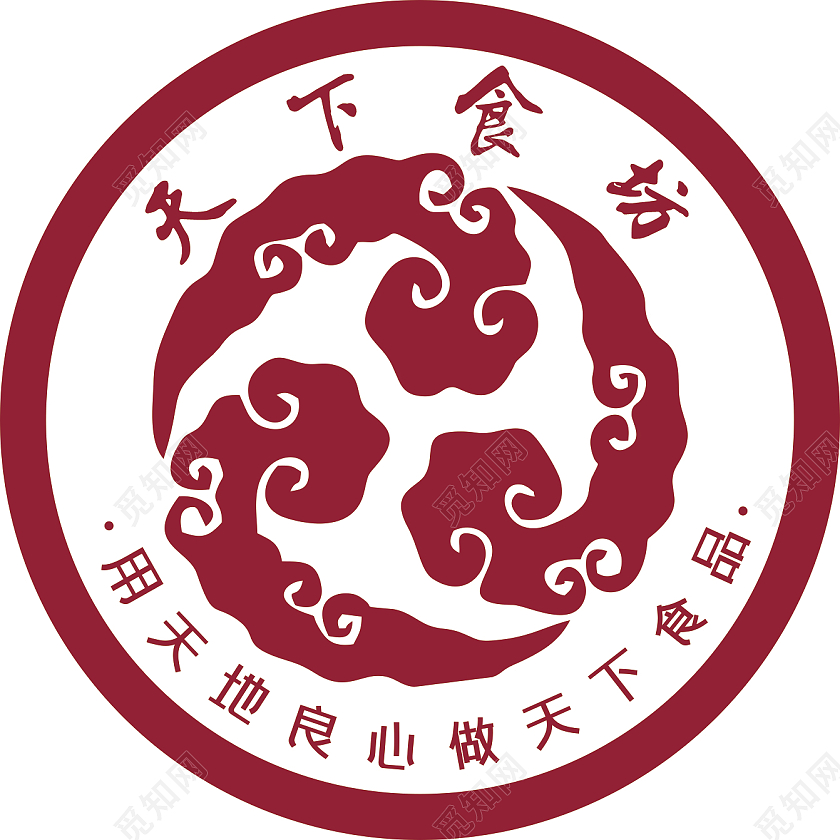 古风logo天下食坊logo圆形logo
