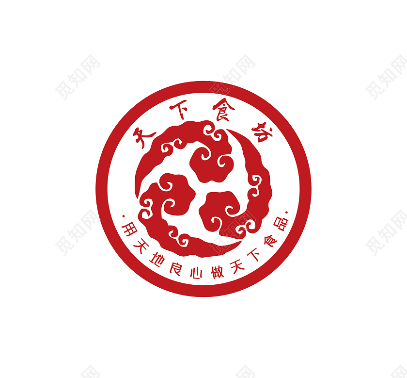 古风logo天下食坊logo圆形logo