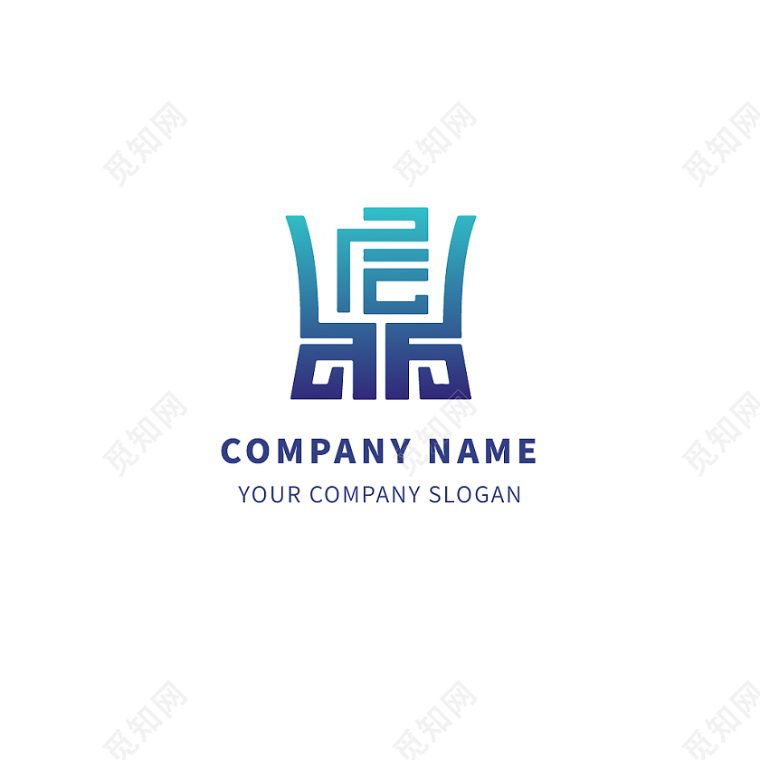 渐变中国古风房地产建筑logo标识标志设计房地产logo